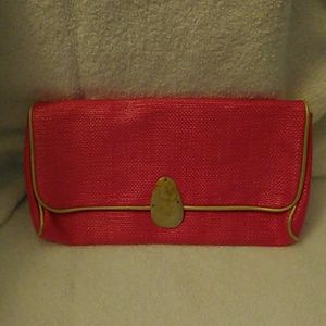 Avon woven Pink clutch
